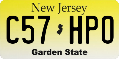 NJ license plate C57HPO
