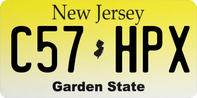 NJ license plate C57HPX