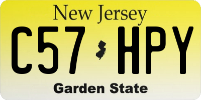 NJ license plate C57HPY