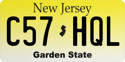 NJ license plate C57HQL