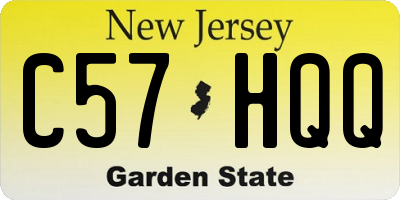 NJ license plate C57HQQ
