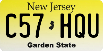 NJ license plate C57HQU