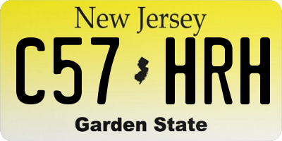 NJ license plate C57HRH