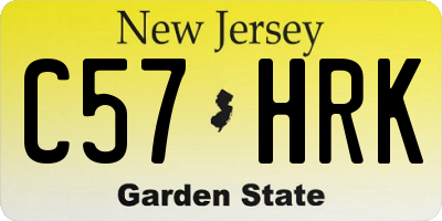 NJ license plate C57HRK