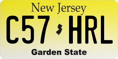 NJ license plate C57HRL
