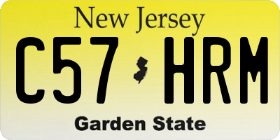 NJ license plate C57HRM