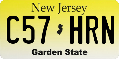 NJ license plate C57HRN