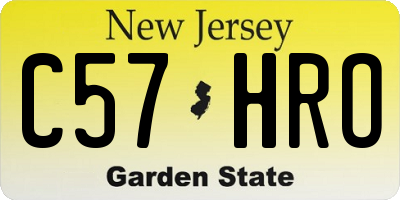 NJ license plate C57HRO