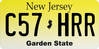 NJ license plate C57HRR