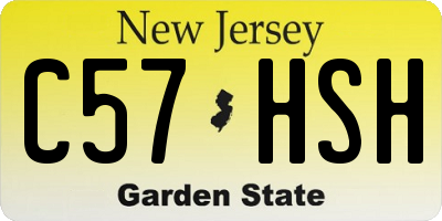 NJ license plate C57HSH
