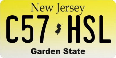 NJ license plate C57HSL