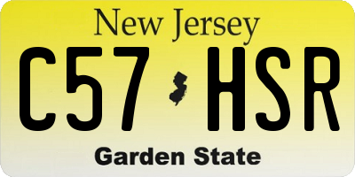 NJ license plate C57HSR