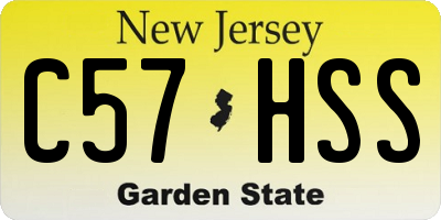 NJ license plate C57HSS