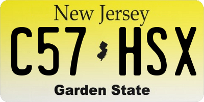 NJ license plate C57HSX