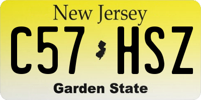 NJ license plate C57HSZ