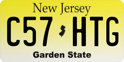 NJ license plate C57HTG