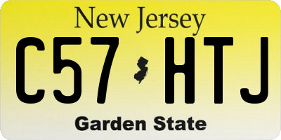 NJ license plate C57HTJ
