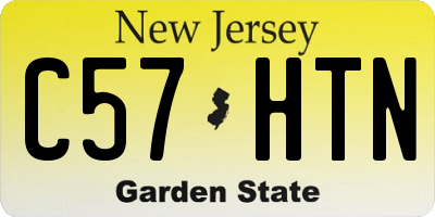 NJ license plate C57HTN