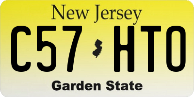 NJ license plate C57HTO