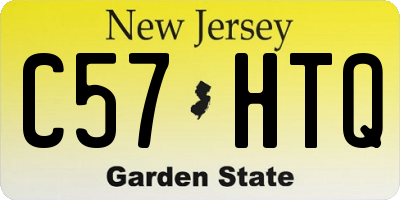 NJ license plate C57HTQ
