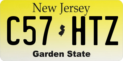 NJ license plate C57HTZ