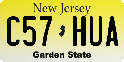NJ license plate C57HUA