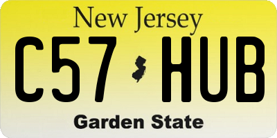 NJ license plate C57HUB
