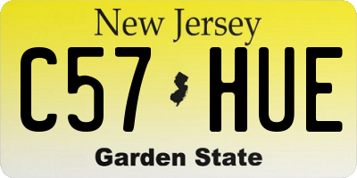 NJ license plate C57HUE