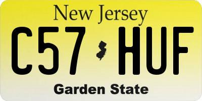 NJ license plate C57HUF