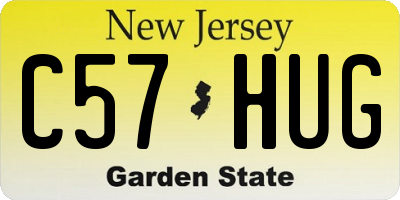 NJ license plate C57HUG