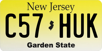 NJ license plate C57HUK