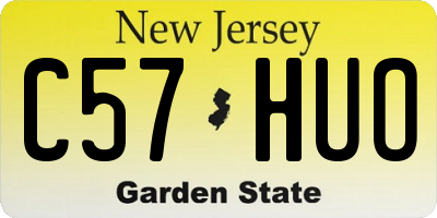 NJ license plate C57HUO