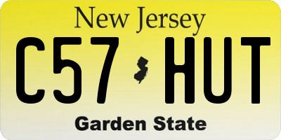 NJ license plate C57HUT