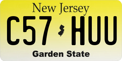 NJ license plate C57HUU