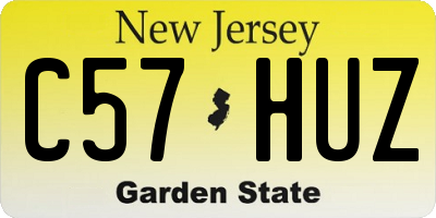 NJ license plate C57HUZ