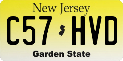 NJ license plate C57HVD
