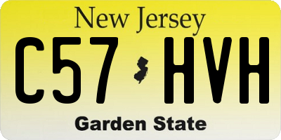 NJ license plate C57HVH