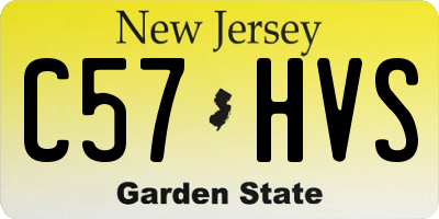 NJ license plate C57HVS