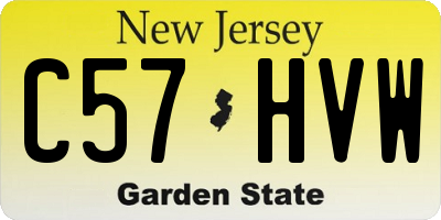 NJ license plate C57HVW