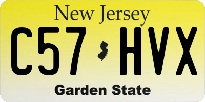NJ license plate C57HVX