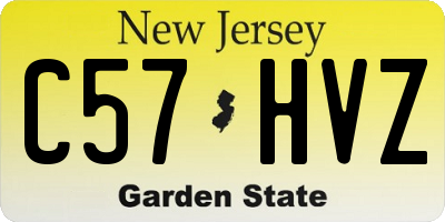 NJ license plate C57HVZ