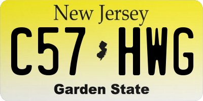 NJ license plate C57HWG