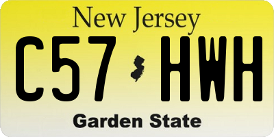 NJ license plate C57HWH