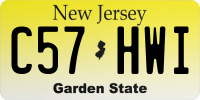 NJ license plate C57HWI