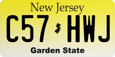 NJ license plate C57HWJ