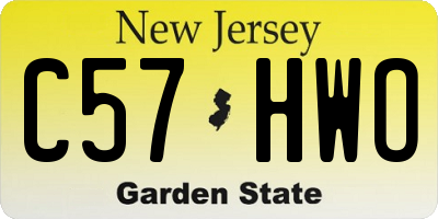 NJ license plate C57HWO