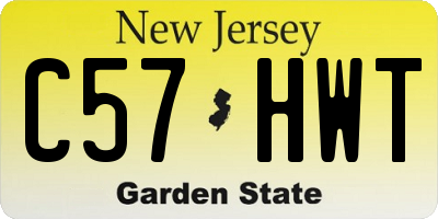 NJ license plate C57HWT