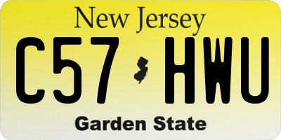 NJ license plate C57HWU