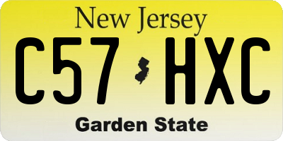 NJ license plate C57HXC