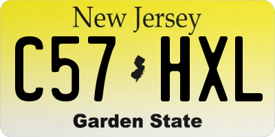 NJ license plate C57HXL